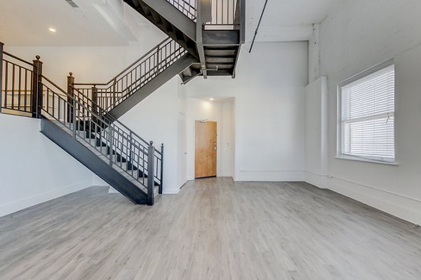 living room at Historic Electric Building Apartments