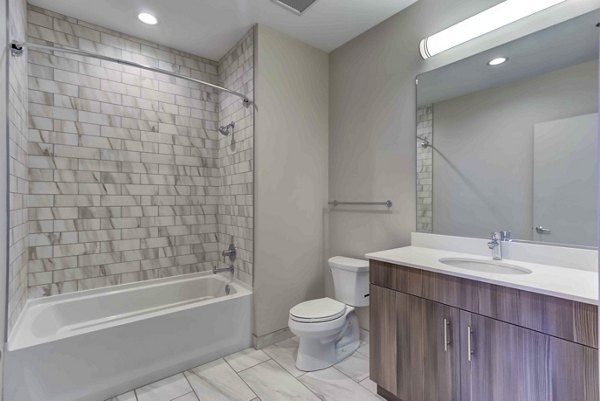 bathroom at Luxe on Chicago Apartments