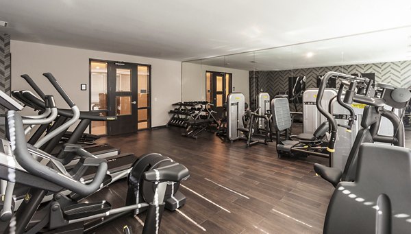 fitness center at Luxe on Chicago Apartments