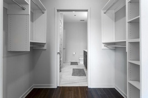 closet at Luxe on Chicago Apartments