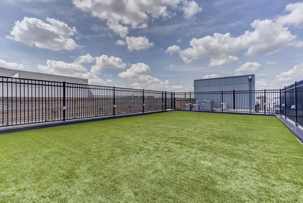 Dog park with agility equipment at Luxe on Chicago Apartments, perfect for pet-friendly city living
