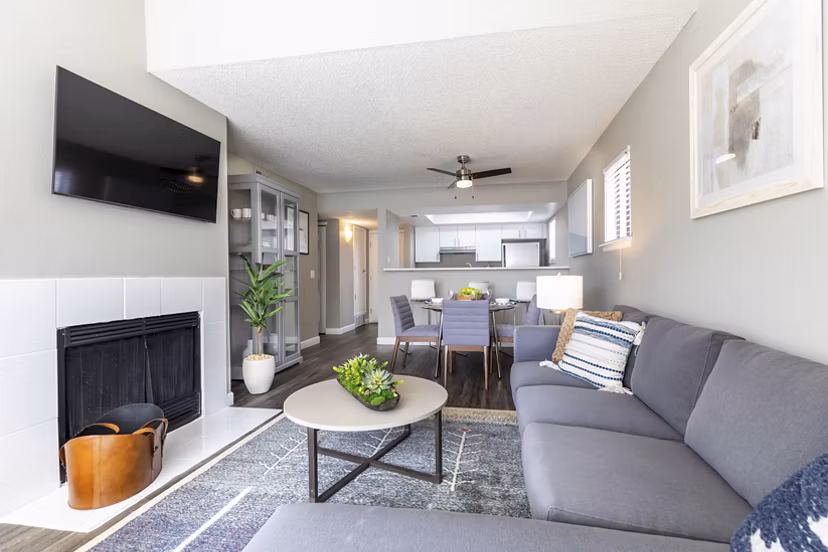 living room at Reflections on 92nd Apartments
