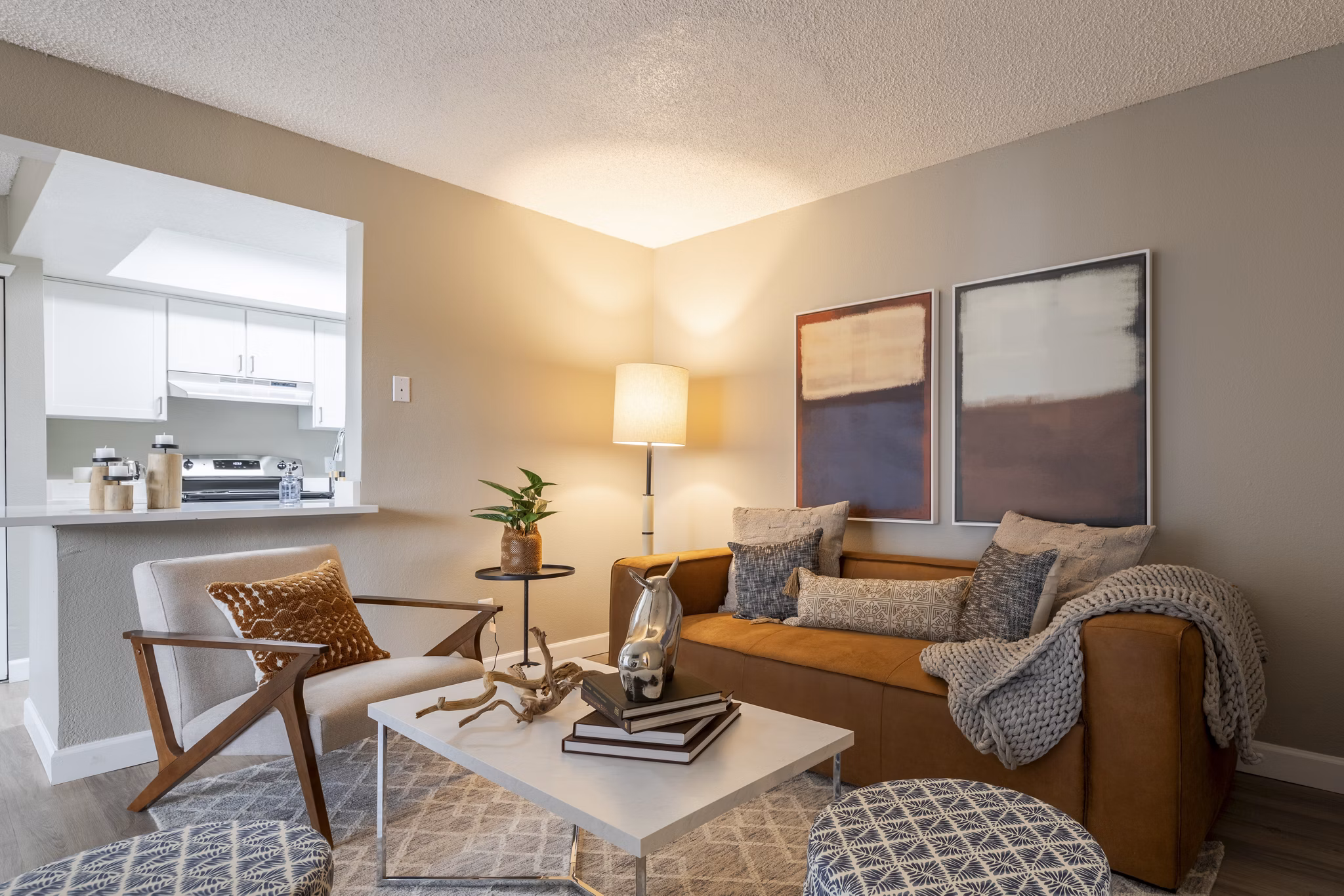 living room at Reflections on 92nd Apartments