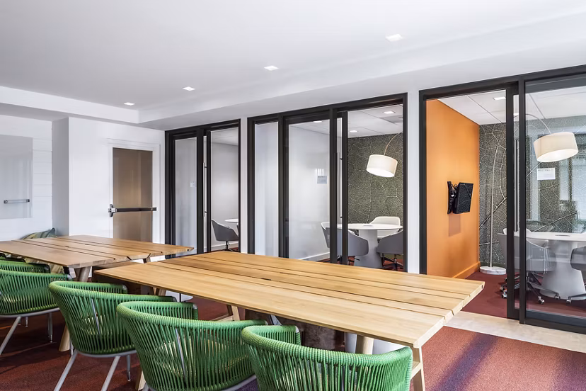 Modern meeting facility with state-of-the-art technology at Lantera at Boston Landing Apartments, ideal for business gatherings and events