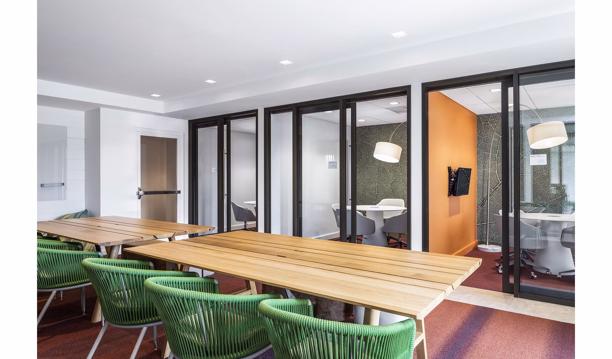 Modern meeting facility with state-of-the-art technology at Lantera at Boston Landing Apartments, ideal for business gatherings and events