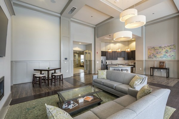 Elegant clubhouse featuring modern design at The Franklin at Crossroads Apartments