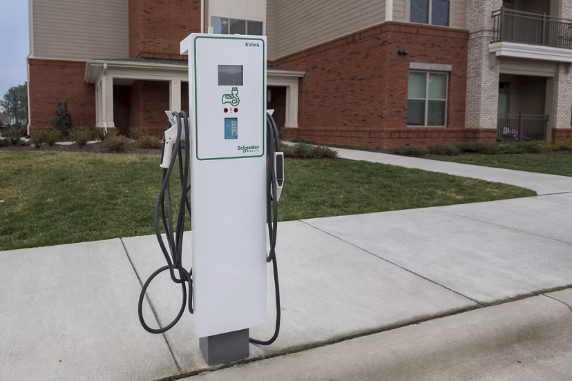 Car care station at The Franklin at Crossroads: Convenient vehicle maintenance for residents in luxury apartment community