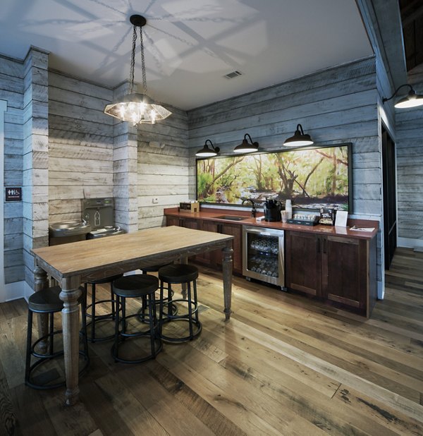 Elegant clubhouse with modern decor at One Hampton Lake Apartments in luxury apartment community