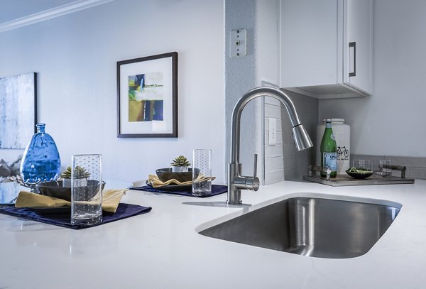 Dining room featuring elegant furnishings at Avana Eastlake Apartments