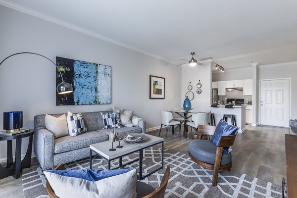 Modern living room with stylish furnishings at Avana Eastlake Apartments