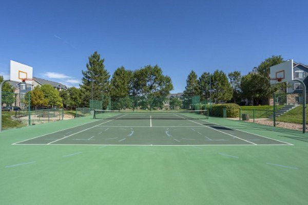 Lighted sport court at Avana Eastlake Apartments for basketball and other outdoor activities