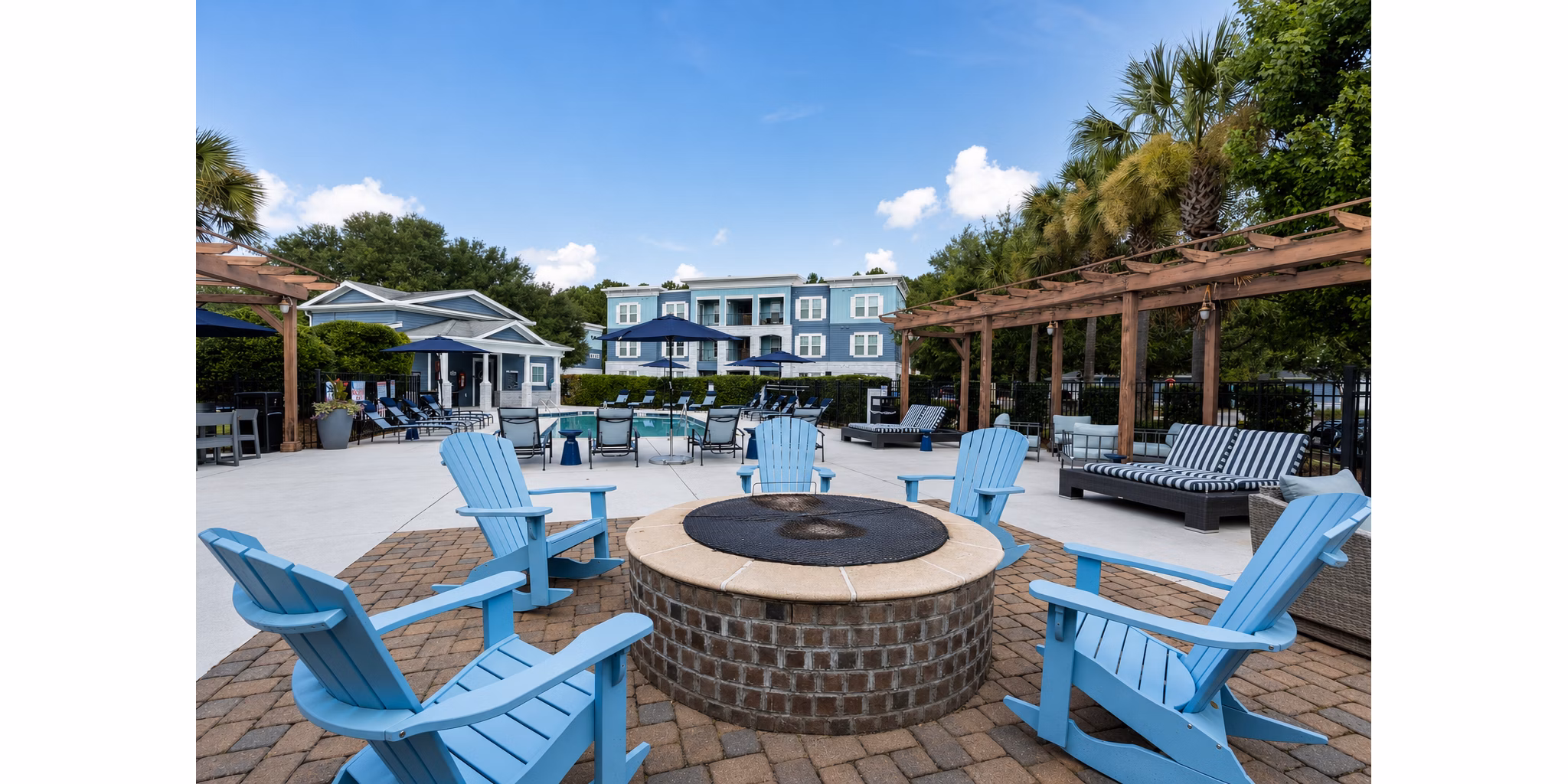 fire pit at Parker Point Apartments
