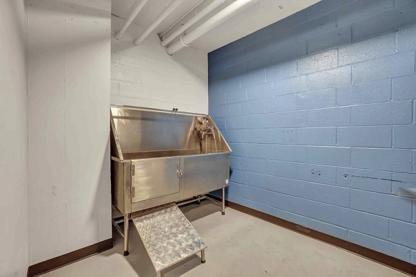 Modern dog wash station at Cooper George Apartments, luxury living in an urban setting