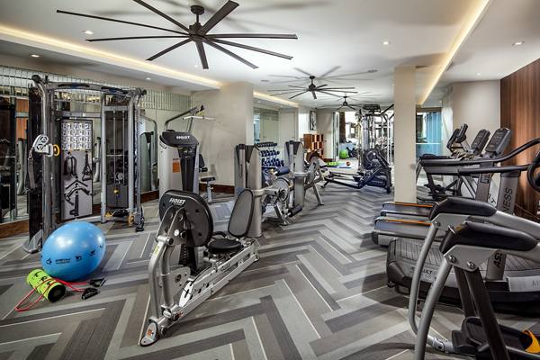 fitness center at Cobalt Apartments