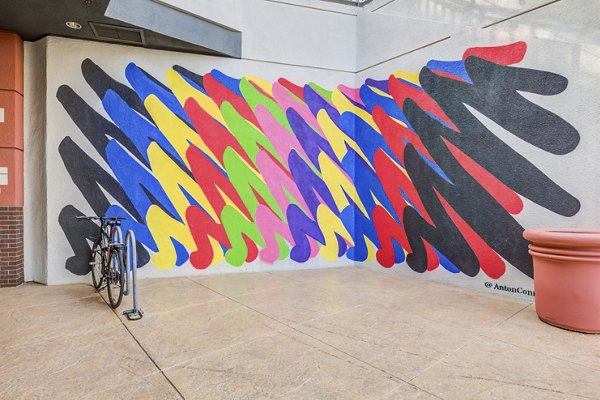Bike storage space at Avana on Pine Apartments with secure racks for residents' convenience