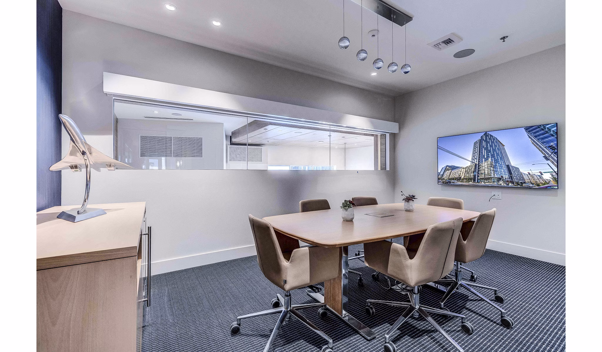 Clubhouse featuring modern design and comfortable seating at Ascent South Lake Union Apartments