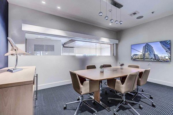 Clubhouse featuring modern design and comfortable seating at Ascent South Lake Union Apartments
