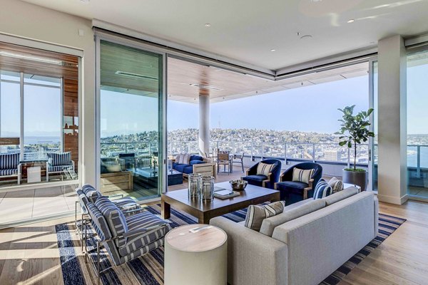 Modern clubhouse with stylish seating and communal areas at Ascent South Lake Union Apartments