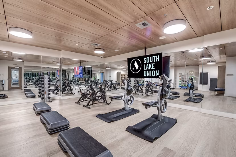 State-of-the-art fitness center with modern equipment at Ascent South Lake Union Apartments