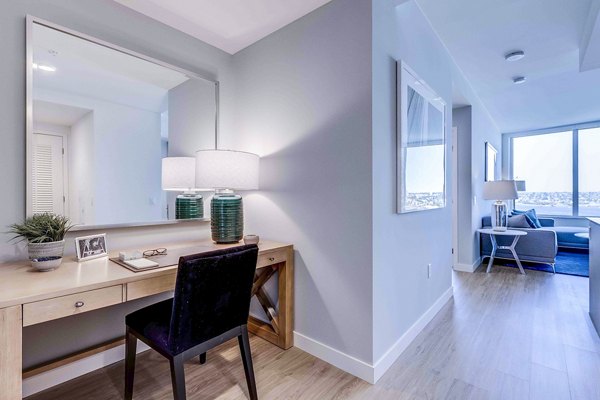 Office area featuring modern workspace design at Ascent South Lake Union Apartments