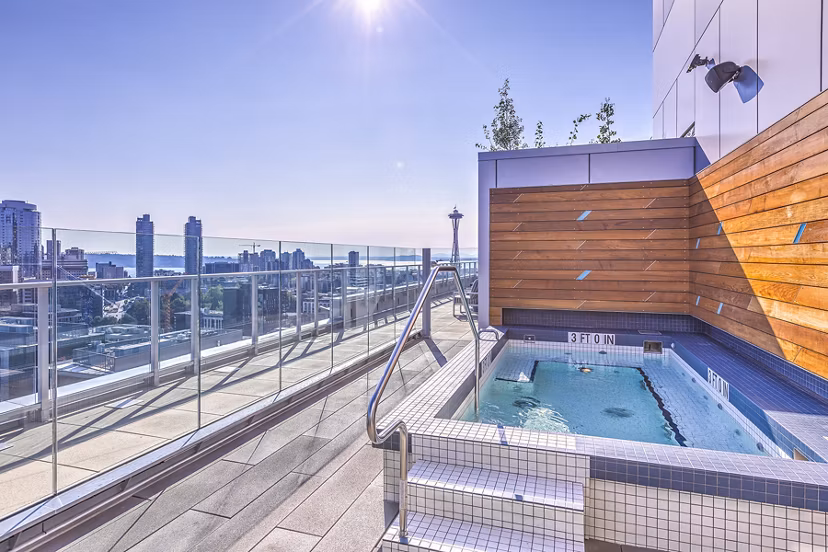 Relaxing hot tub at Ascent South Lake Union Apartments