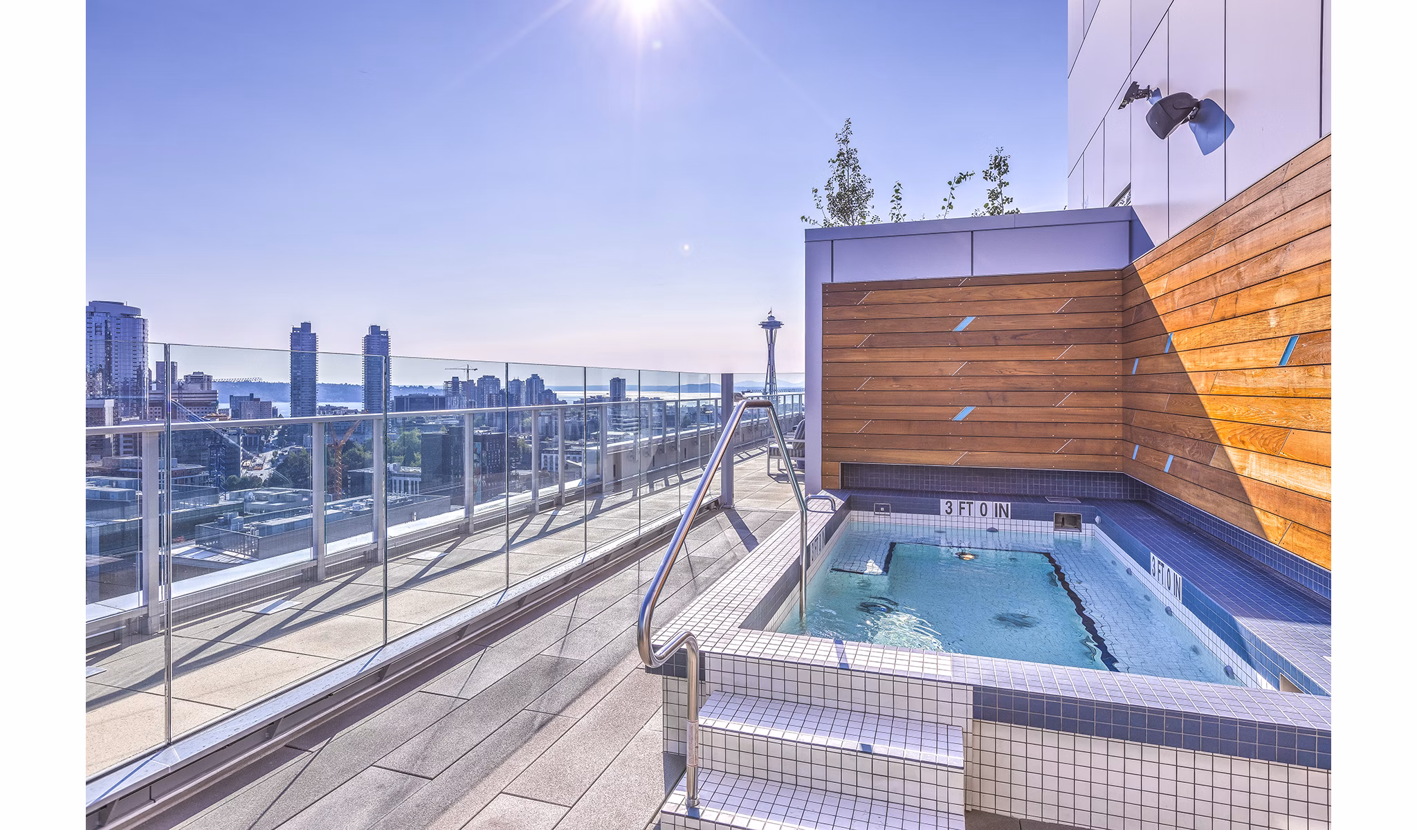 Relaxing hot tub at Ascent South Lake Union Apartments