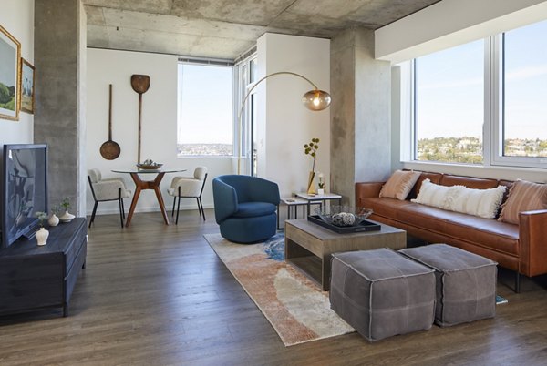 living room at The Danforth Apartments