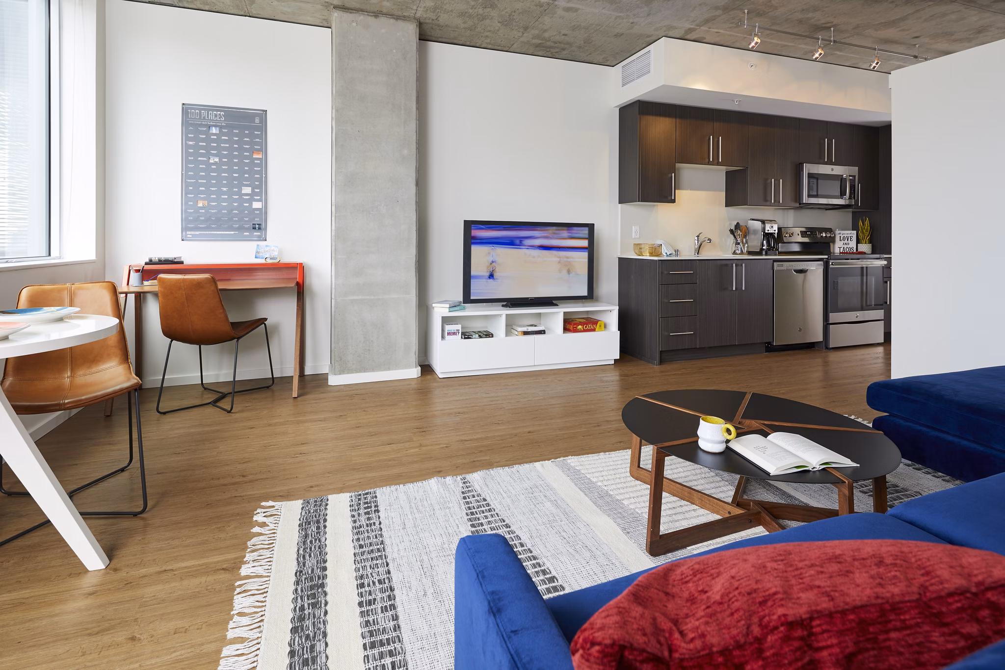 living room at The Danforth Apartments