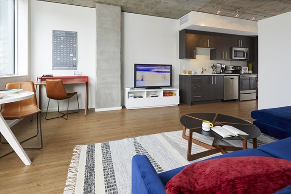 living room at The Danforth Apartments