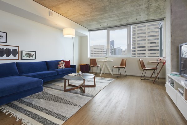 living room at The Danforth Apartments