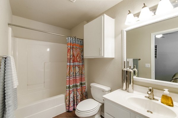 bathroom at Timberlinks at Denton Apartments