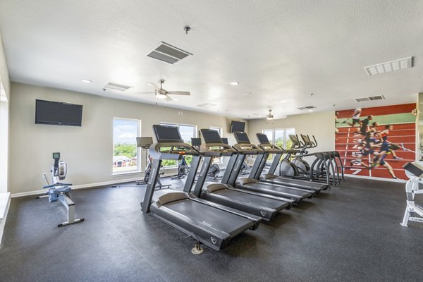 fitness center at Timberlinks at Denton Apartments