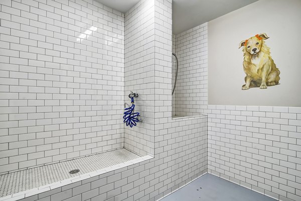 Convenient dog wash station at One Riverwalk Apartments, perfect for pet owners seeking luxury living