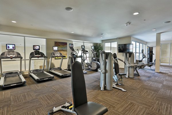 fitness center at The Met at Fashion Center Apartments