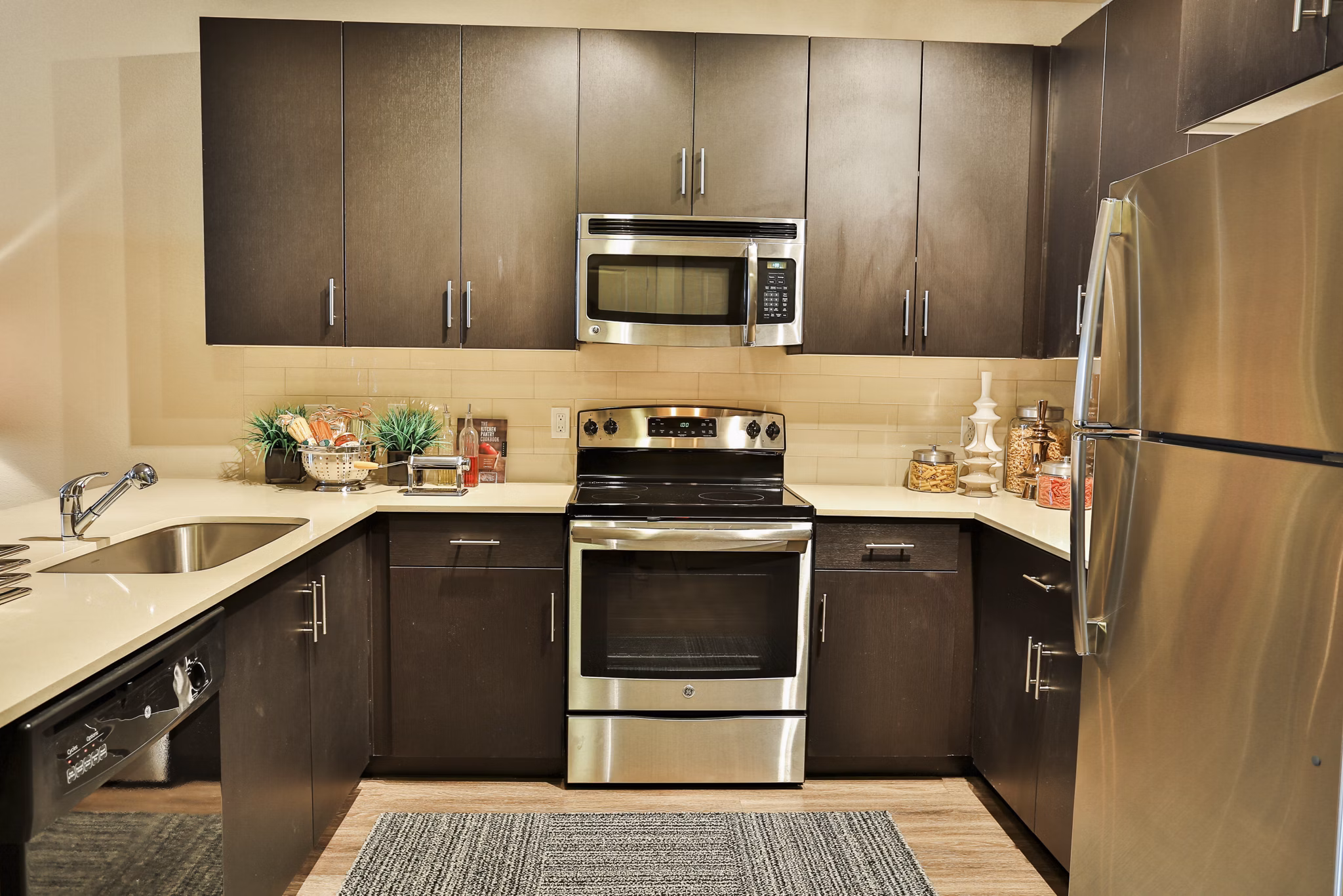 kitchen at The Met at Fashion Center Apartment
