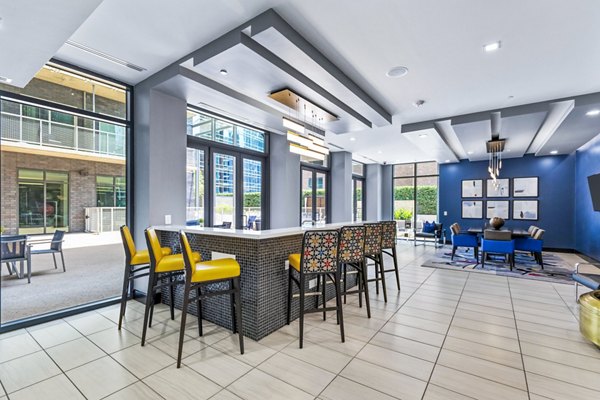 Stylish clubhouse lobby with contemporary design at Miro Apartments