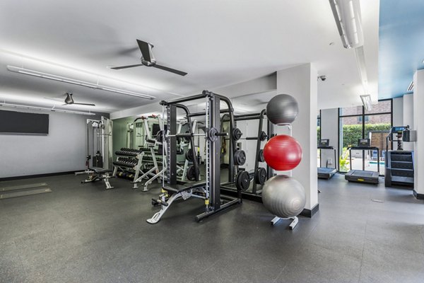 fitness center at Miro Apartments