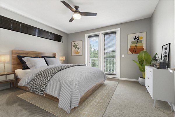 bedroom at The Herschel Apartments