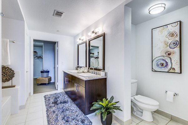 bathroom at The Herschel Apartments