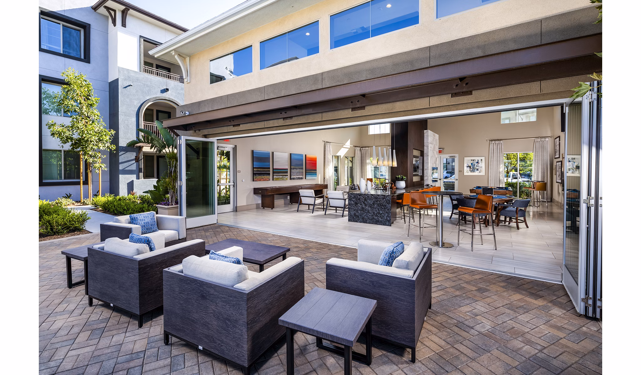 Modern clubhouse featuring stylish interiors at Core at Sycamore Highlands luxury apartments