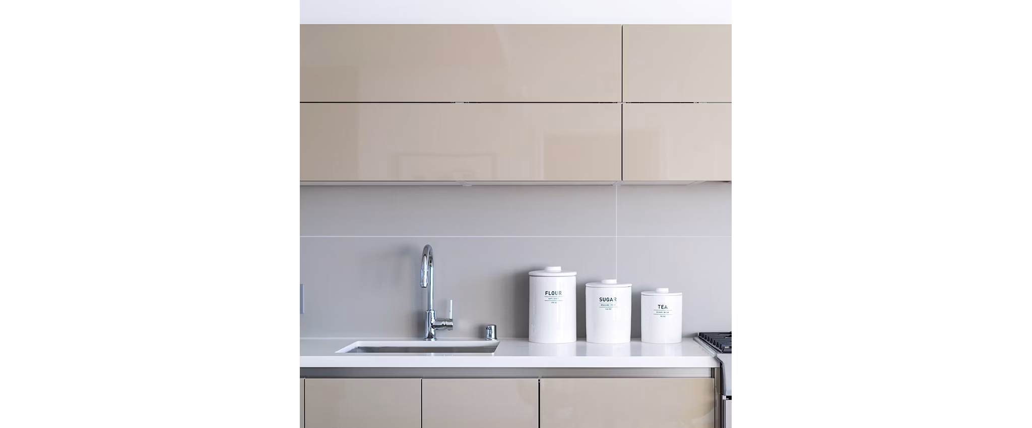 Modern kitchen with stainless appliances at Circa LA Apartments, luxury living in the heart of Los Angeles