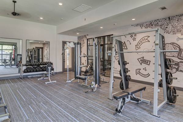 fitness center at The Landing at Double Creek Apartments