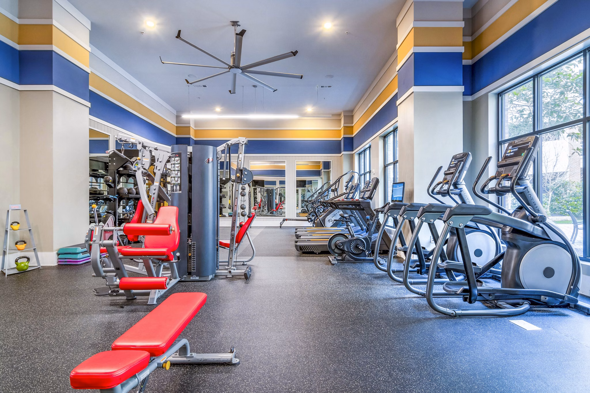 State-of-the-art fitness center at The Standard Apartments offering modern exercise equipment and facilities for an active lifestyle