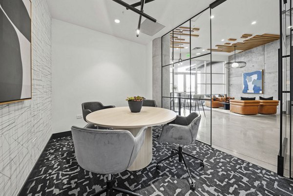 Modern clubhouse with stylish furnishings at 2785 Speer Apartments