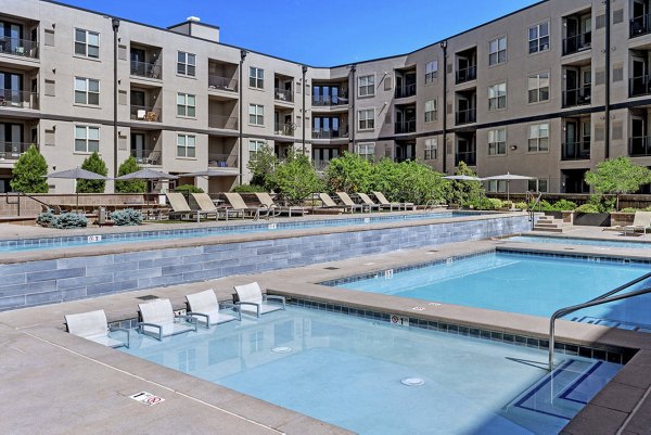 Inviting outdoor pool at 2785 Speer Apartments in Denver, ideal for relaxation and leisure