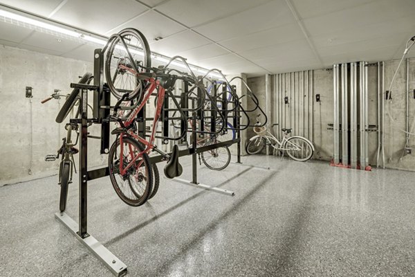 Bike storage solutions at 2785 Speer Apartments with secure racks for urban cycling enthusiasts