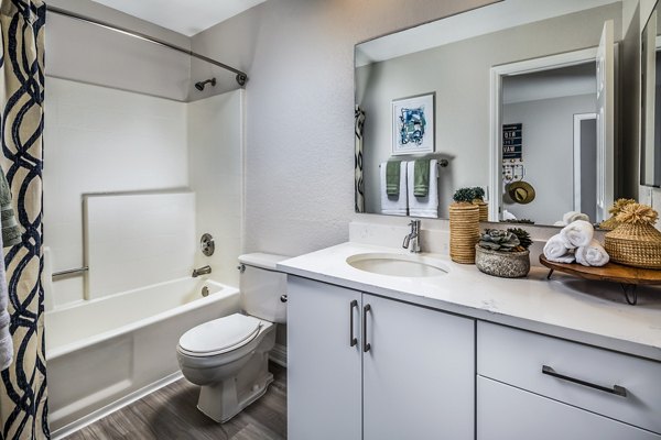 Luxurious bathroom with modern fixtures at Artisan Laguna Beach Apartments