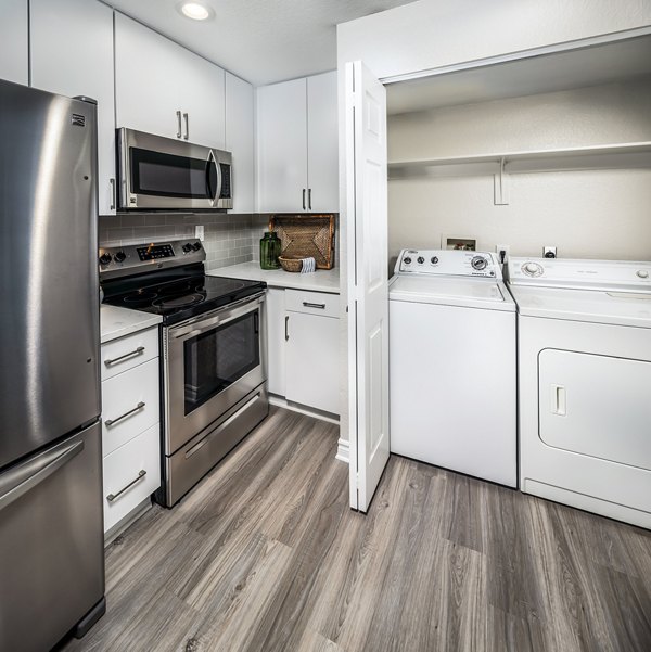 kitchen/laundry room at Artisan Laguna Beach Apartments