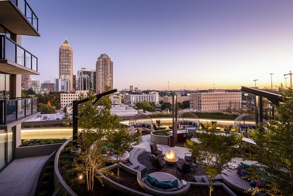 fire pit at Ascent Midtown Apartments