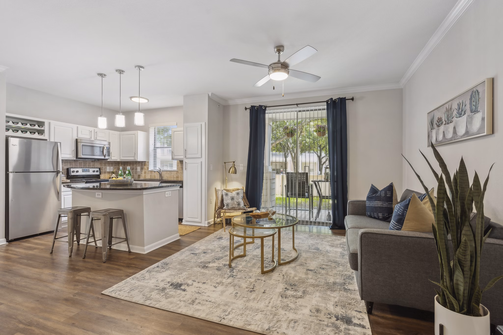 living room at Villas at Legacy Apartments